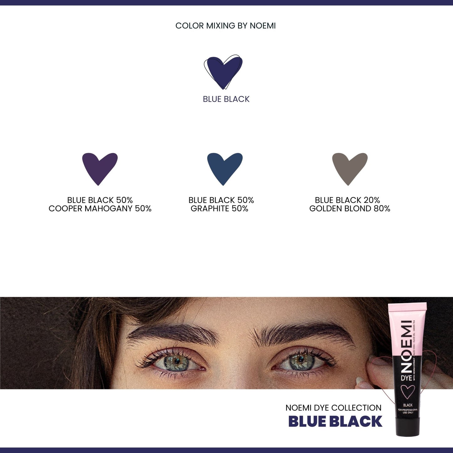 Noemi - Hybrid Brow & Lash Dye: Blue Black - Edge Beauty Pro ™️
